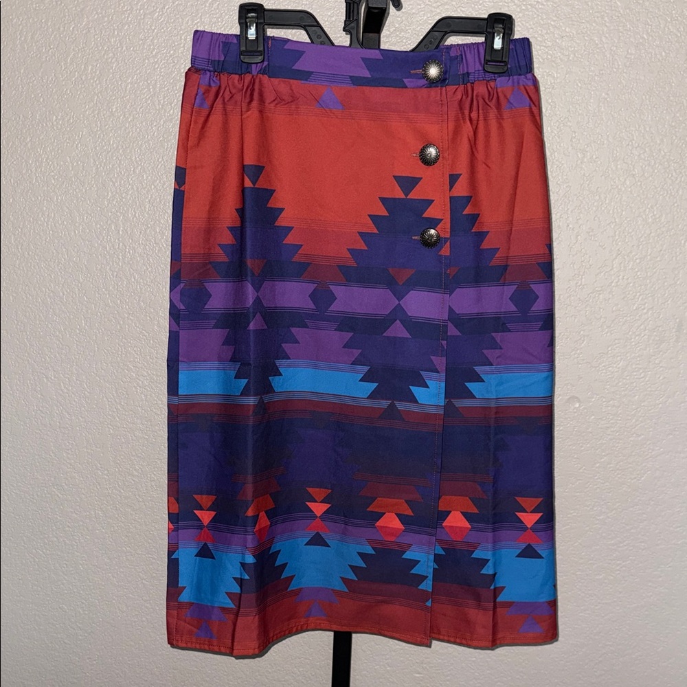 Lucky and Blessed Aztec and Concho Wrap Skirt - NWT